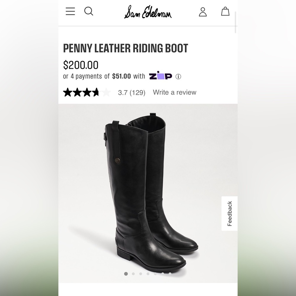 NWOT Sam Edelman Penny Leather Riding Boots